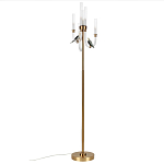 Торшер с 2-мя фигурками птиц на изогнутых прозрачных трубках Ganthea варинант исполнения - 4 | Loft Concept в Липецке