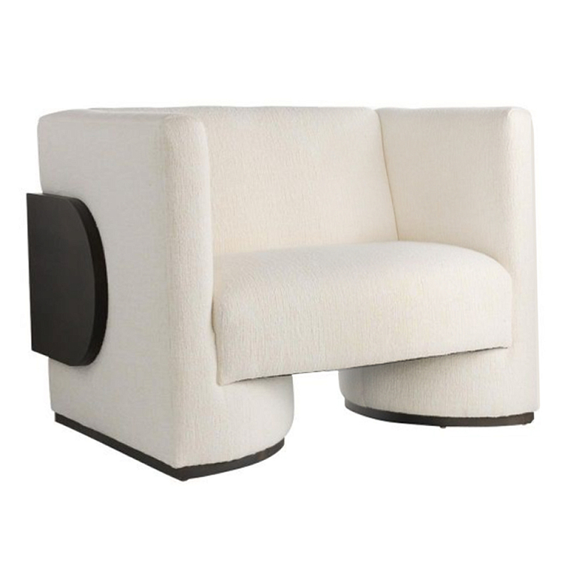 Кресло Florida Lounge Chair с элегантным деревянным декором Белый Черный Кресло Florida Lounge Chair с элегантным деревянным декором Белый Черный в Липецке | Loft Concept