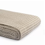 Плед из шерсти бежевого цвета с бахромой Waffle Comfort варинант исполнения - 3 | Loft Concept в Липецке