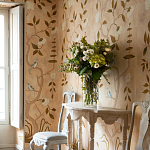 Обои ручная роспись Gustavian Tree of Life Special Colourway on Edo custom white painted silk варинант исполнения - 1 | Loft Concept в Липецке