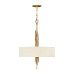 Люстра подвесная с широким белым текстильным абажуром и вертикальными декоративными элементами Hinkley варинант исполнения - 2 | Loft Concept в Липецке