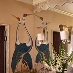 Обои ручная роспись Sarus Cranes Colourway SC-208 on Raw Silk dyed silk варинант исполнения - 2 | Loft Concept в Липецке