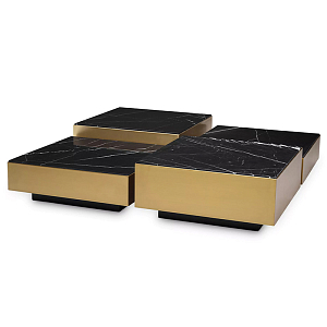 Комплект кофейных столиков Eichholtz Coffee Table Esposito set of 4 Brass