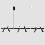 Люстра с 8-ю цилиндрическими плафонами на магнитном креплении и черным металлическим основанием Bronze Concert варинант исполнения - 1 | Loft Concept в Липецке