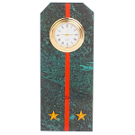 Часы погон ВС подарочные настольные из натурального камня Змеевик Military Clock варинант исполнения - 16 | Loft Concept в Липецке
