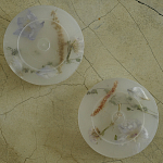 Круглая подставка под благовония из эпоксидной смолы с цветами белая Epoxy Resin Flowers Incense Stand White варинант исполнения - 2 | Loft Concept в Липецке