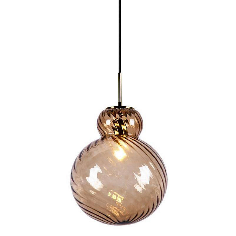 Подвесной светильник Amber RIBBED BASE Янтарный в Липецке | Loft Concept 