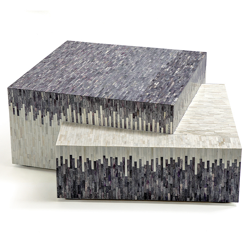 Дизайнерский журнальный стол с инкрустацией Plateau Coffee Table  ivory ( слоновая кость ) Перламутровый в Липецке | Loft Concept 