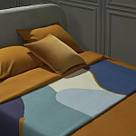 Плед из хлопка синего цвета с абстрактным принтом Elysian Flow Ocean варинант исполнения - 5 | Loft Concept в Липецке