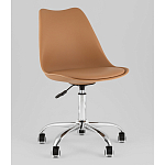 Офисный стул на металлическом основании EGGERY Brown пластик варинант исполнения - 1 | Loft Concept в Липецке