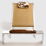 Дизайнерское кресло на металлическом каркасе с подставкой для ног Poltronova Mies Armchair варинант исполнения - 5 | Loft Concept в Липецке