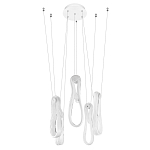 Подвесной светильник белого цвета с 6-ю изогнутыми плафонами Flow Loop варинант исполнения - 4 | Loft Concept в Липецке