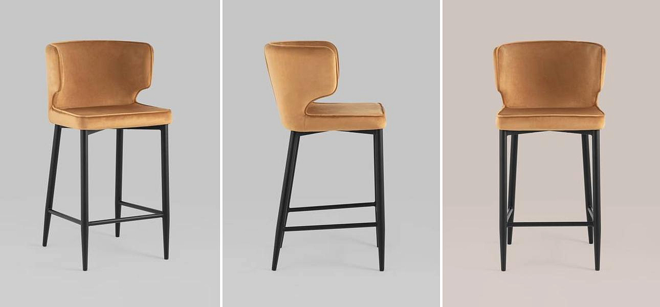 Стул Полубарный Chair посадка 65 см Терракотовый Велюр Стул Полубарный Chair посадка 65 см Терракотовый Велюр - Loft-Concept в Липецке