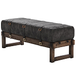 Банкетка Duncan винтажная черная кожа варинант исполнения - 3 | Loft Concept в Липецке