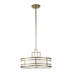 Подвесной светильник цвета латунь с белым матовым плафоном с геометрическим рисунком Feiss варинант исполнения - 7 | Loft Concept в Липецке