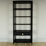 Стеллаж Elsa Dreams Black со стеклянными полками и ящиком варинант исполнения - 4 | Loft Concept в Липецке