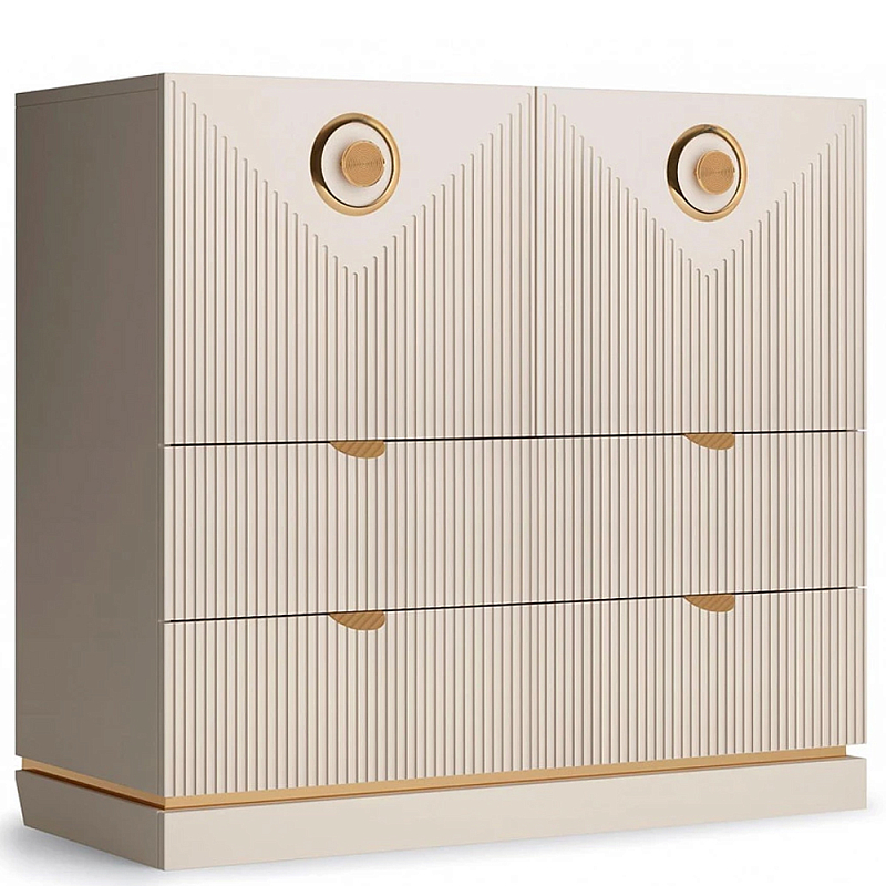 Комод с фактурным фасадом Satin Furniture Бежево-серый Комод с фактурным фасадом Satin Furniture Бежево-серый в Липецке | Loft Concept