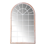 Зеркало-окно настенное в венецианском стиле с деревянной рамой бежевого цвета Venetian Smooth варинант исполнения - 1 | Loft Concept в Липецке