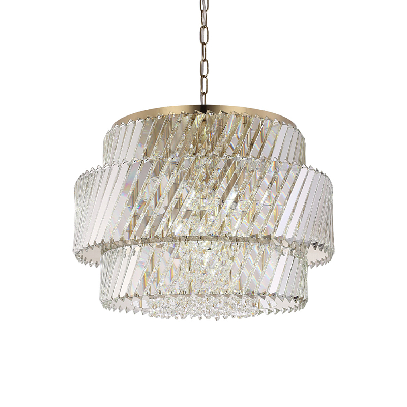 Люстра круглая в классическом обрамлении Light Connoisseurs Beauty Прозрачное Стекло Латунь в Липецке | Loft Concept 