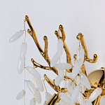 Бра золотого цвета с ветвями и белыми овальными стеклянными подвесками Droplet Chandelier варинант исполнения - 4 | Loft Concept в Липецке