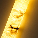 Подвесной светильник цилиндрической формы с плафоном из алебастра и металлическими торцами Темная Латунь 60 см Cryptocrystalline Stone варинант исполнения - 4 | Loft Concept в Липецке