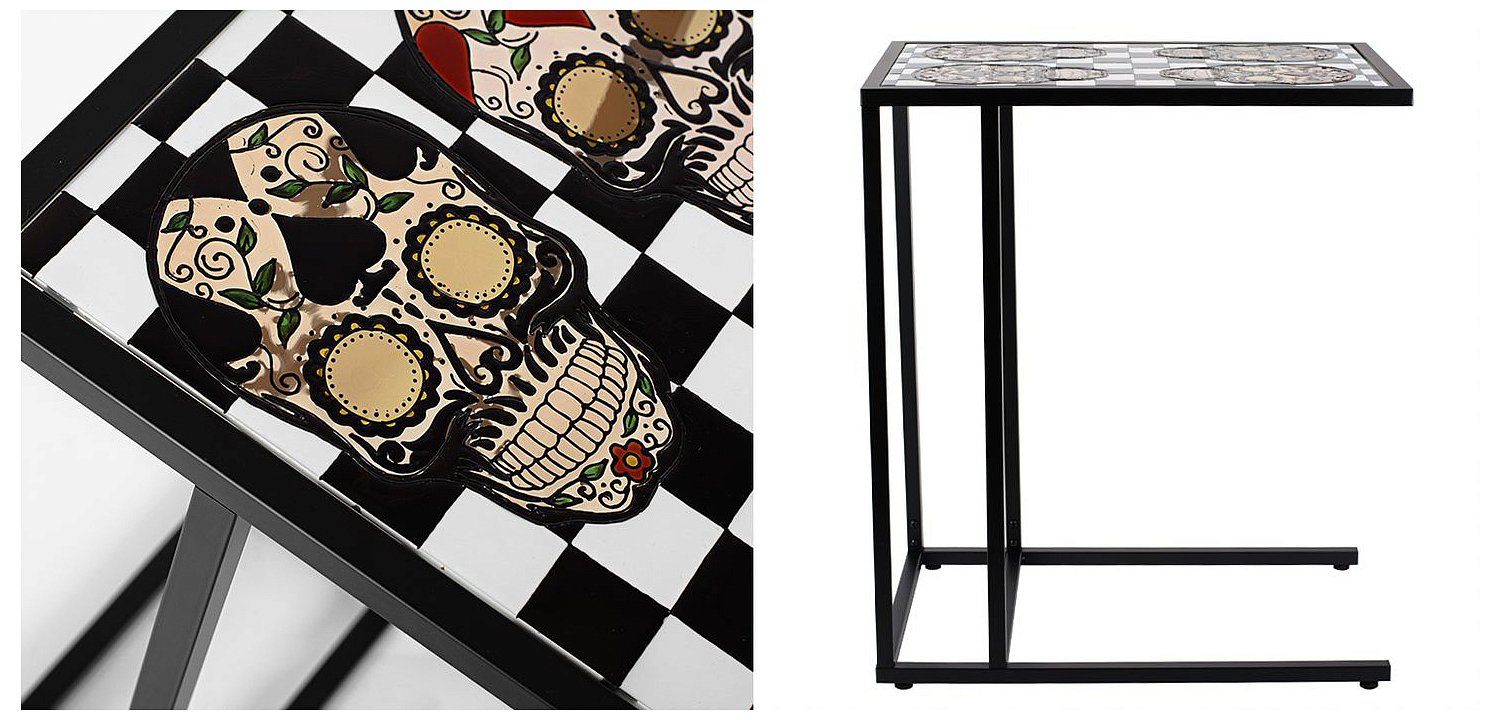 Приставной стол Skull on Chessboard Приставной стол Skull on Chessboard - Loft-Concept в Липецке
