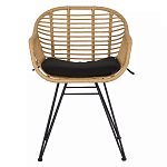 Стул с ротанговым плетением Wicker Half Chair с подлокотниками варинант исполнения - 1 | Loft Concept в Липецке