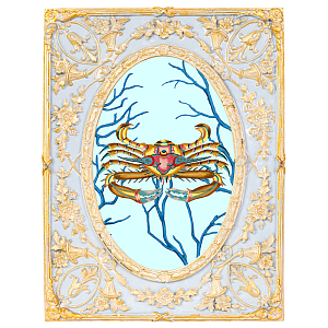 Картина в раме с золотым орнаментом Seashell Still Life 3