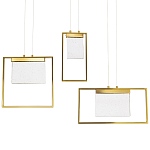Подвесной геометрический светильник со стеклом Rectangle Geometry Trio Glass Chandelier варинант исполнения - 1 | Loft Concept в Липецке