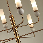 Люстра на штанге с 8-ю цилиндрическими матовыми плафонами и шарами из камня Orb Essence варинант исполнения - 3 | Loft Concept в Липецке