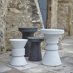 Приставной стол из искусственного камня Chess Black варинант исполнения - 4 | Loft Concept в Липецке