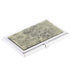 Визитница карманная металлическая с накладкой из натурального камня Апатит Stone Business Card Holders варинант исполнения - 2 | Loft Concept в Липецке