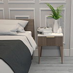 Тумба прикроватная коричневая с белой столешницей Harper Line варинант исполнения - 2 | Loft Concept в Липецке