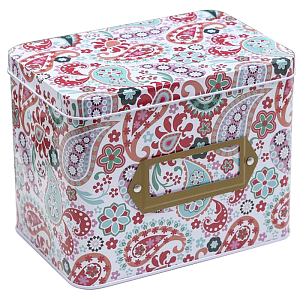 Шкатулка металлическая Paisley Flowers Colorful Metal Tea Box