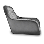 Барный стул со спинкой и подлокотниками на 4-х металлических ножках Douglas Rhombus Серый Велюр варинант исполнения - 2 | Loft Concept в Липецке