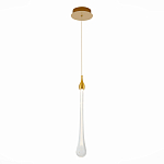 Подвесной светильник с плафоном в форме капли на золотистом каркасе Raindrop варинант исполнения - 1 | Loft Concept в Липецке