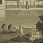 Обои ручная роспись Monuments of Paris Terre Foncée on scenic paper варинант исполнения - 1 | Loft Concept в Липецке