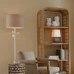 Торшер с белым каркасом и тканевыми абажуром Natural Stems варинант исполнения - 5 | Loft Concept в Липецке