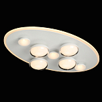 Потолочный светильник овальной формы белого цвета с 7-ю лампами Lunar Pebbles варинант исполнения - 3 | Loft Concept в Липецке