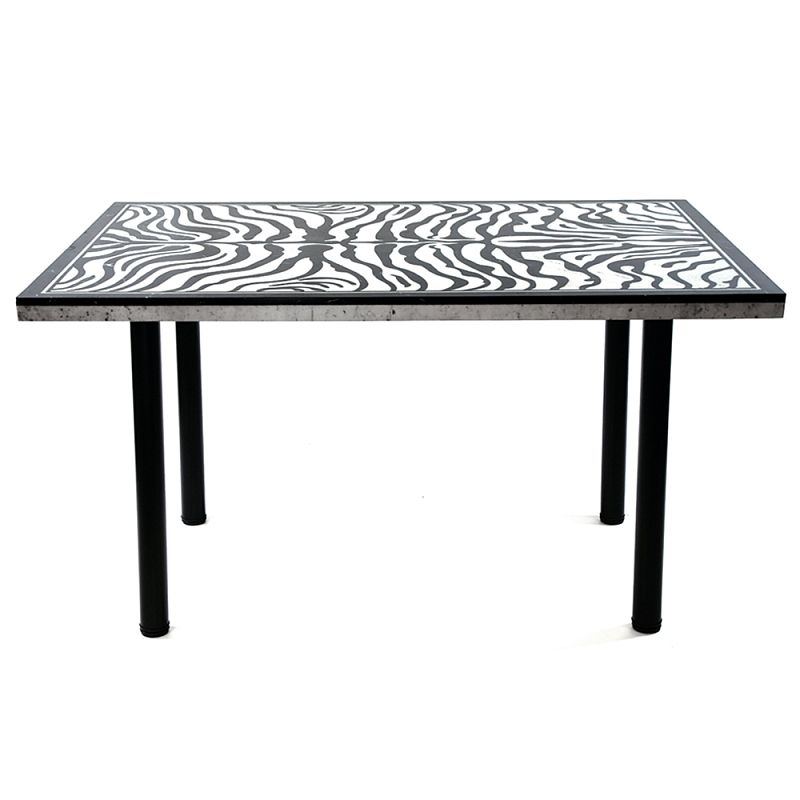 Стол обеденный из натурального мрамора Marble BW Accent Table Черно-белый в Липецке | Loft Concept 