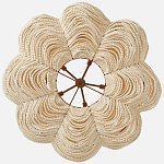 Круглая люстра волнистой формы с декором из круглых деревянных бусин White Wooden Beads Chandelier L варинант исполнения - 2 | Loft Concept в Липецке