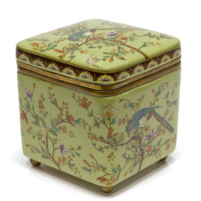 Шкатулка Box Pale Green Зеленый шалфей Бронза Шкатулка Box Pale Green Зеленый шалфей Бронза в Липецке | Loft Concept