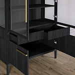 Витрина Primo со стеклянными фасадами и буфетом шпон Черный дуб варинант исполнения - 6 | Loft Concept в Липецке