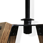 Барный стул со спинкой и металлической подставкой на 4-х деревянных ножках Бежевый Велюр Vendramin Chair варинант исполнения - 5 | Loft Concept в Липецке