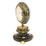 Часы настольные бронзовые из натуральных камней Мрамор и Змеевик Stone Clock варинант исполнения - 14 | Loft Concept в Липецке