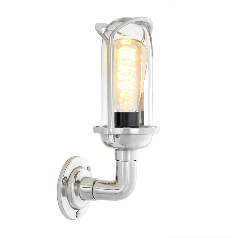 Бра Eichholtz Wall Lamp Wolseley Nickel Никель Прозрачное Стекло Бра Eichholtz Wall Lamp Wolseley Nickel Никель Прозрачное Стекло в Липецке | Loft Concept