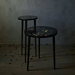 Круглый журнальный столик со столешницей из эпоксидной смолы Epoxy Resin Flowers Coffee Table варинант исполнения - 5 | Loft Concept в Липецке