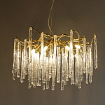 Люстра на подвесе с каркасом из металла и прозрачными подвесками из стекла Droplet Chandelier варинант исполнения - 1 | Loft Concept в Липецке