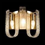 Бра с металлическим основанием золотого цвета и хрустальными подвесками Textured Glass варинант исполнения - 3 | Loft Concept в Липецке