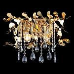 Бра с металлическими лепестками и хрустальными подвесками Leaf Cascade варинант исполнения - 1 | Loft Concept в Липецке